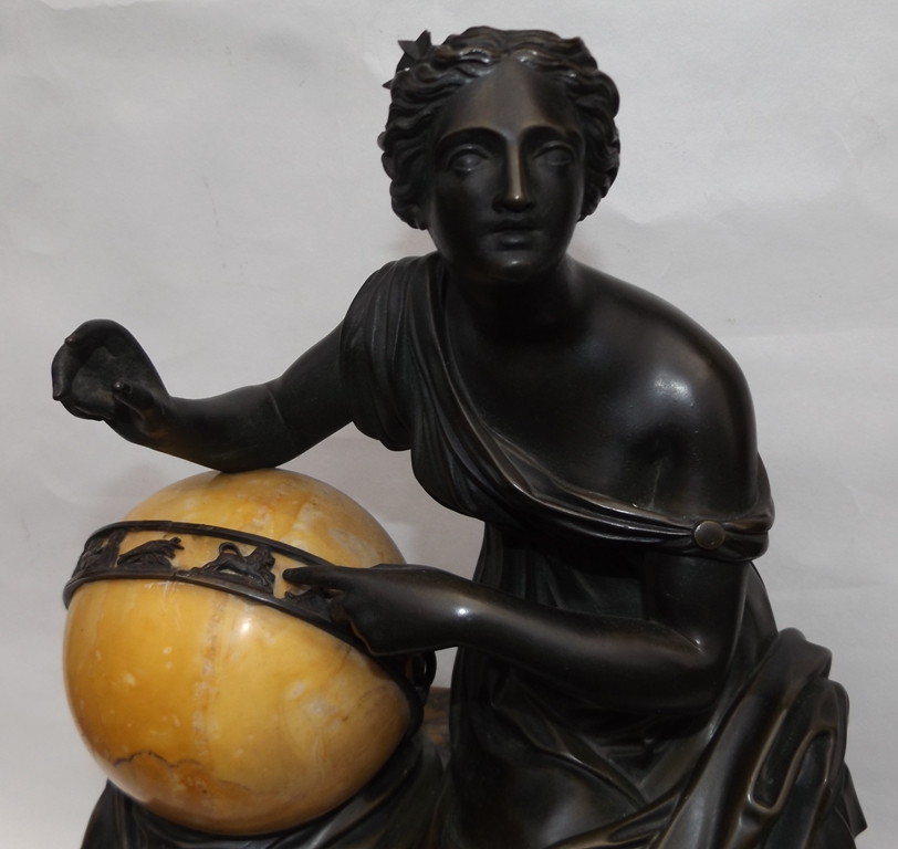 825. Superb Grand Tour Sienna Marble Clock 19Ct - Image 4