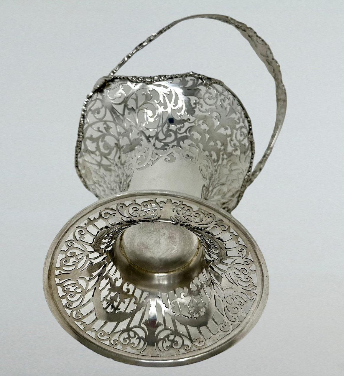 312. Antique English Sterling Silver Fruit Basket Bowl Centerpiece Mappin Webb 1913 - Image 9