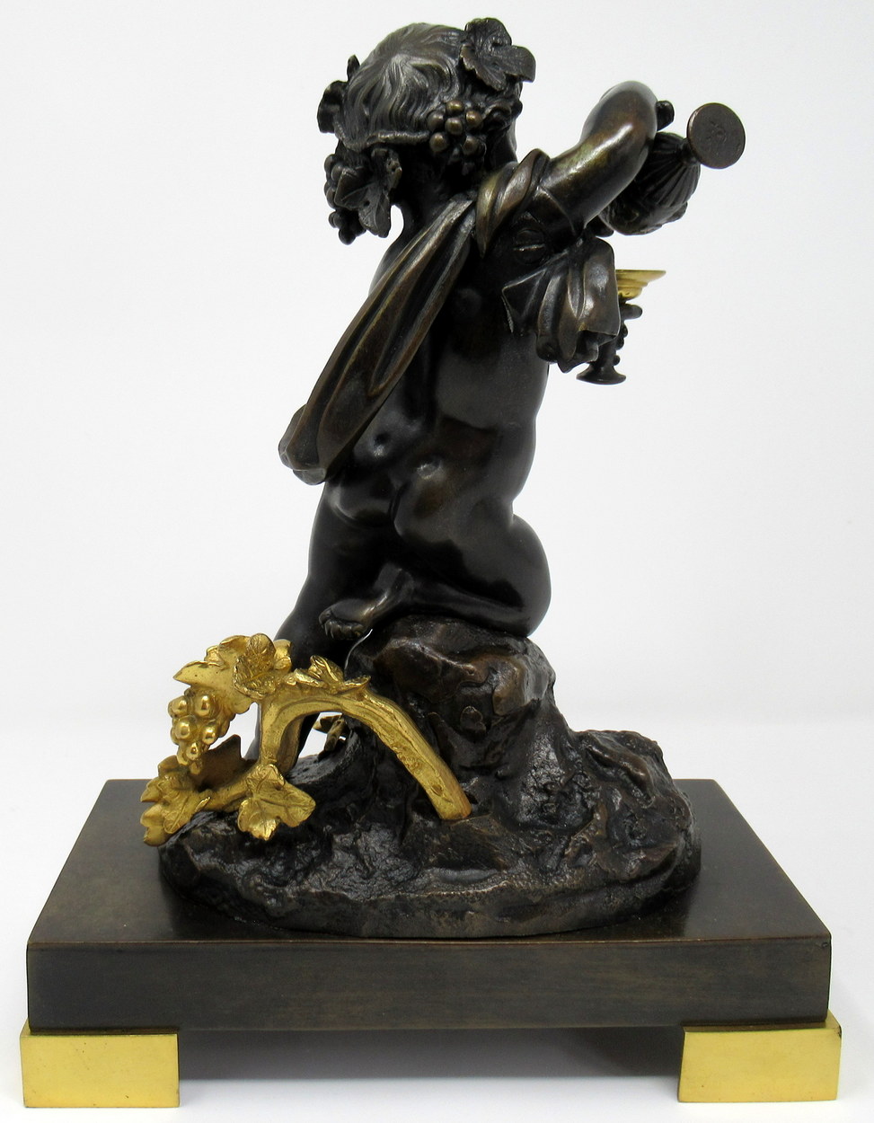 183. Grand Tour Classical Bronze Figure Infant Bacchus attrib. Egisto Rossi 19thCt - Image 2