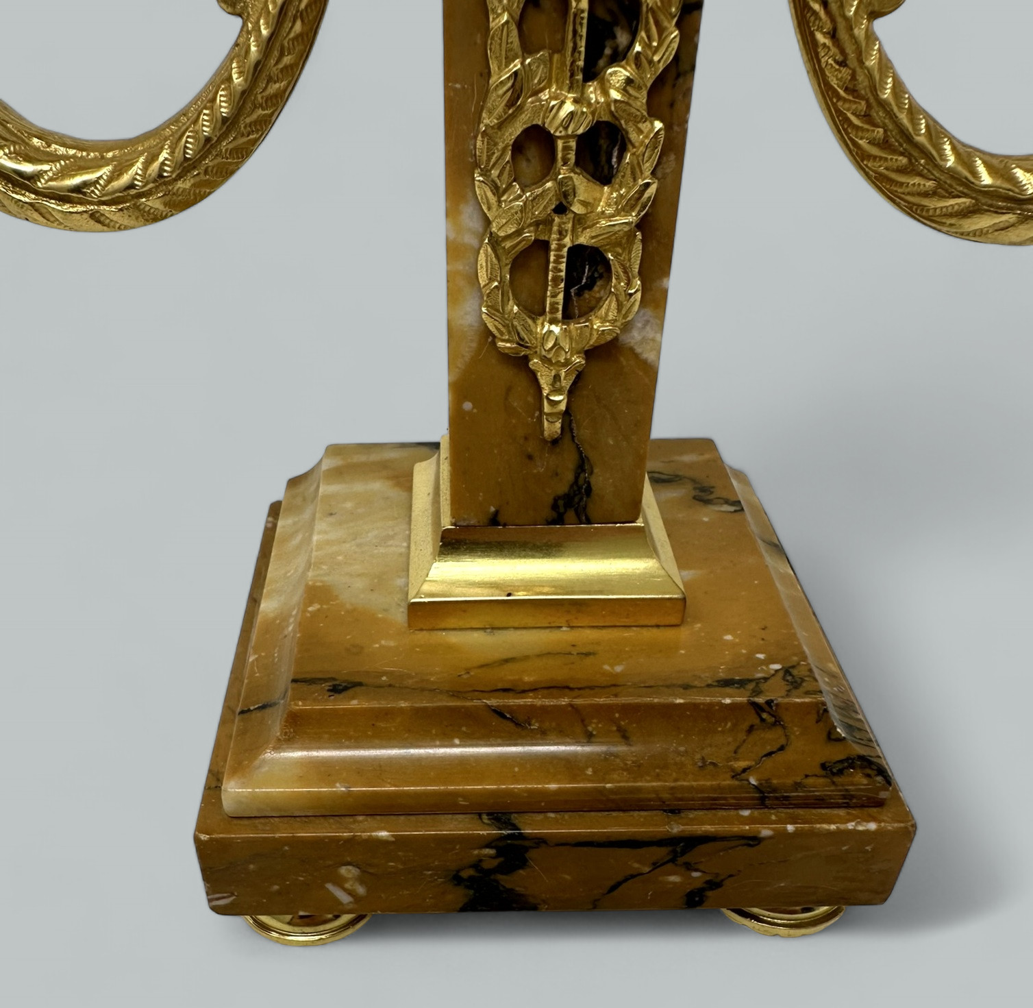 254. Pair Antique Grand Tour French Empire Bronze Ormolu Candelabra Candlesticks 19Ct - Image 7