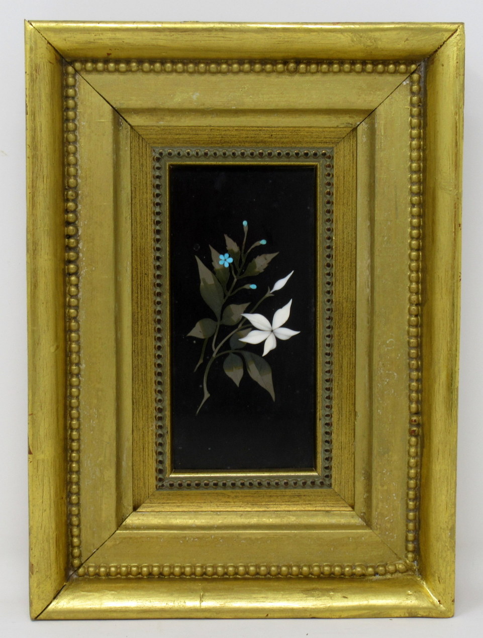 815. Superb Pair Framed Pietra Dura Italian Wall Plaques Still Life Flowers 19thCt - Image 3