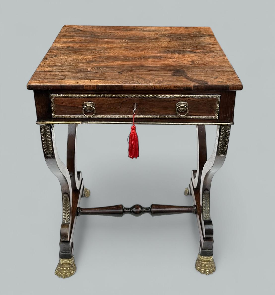 094. Antique English Regency Rosewood Occasional Side or Work Table Circa 1815 - Image 2