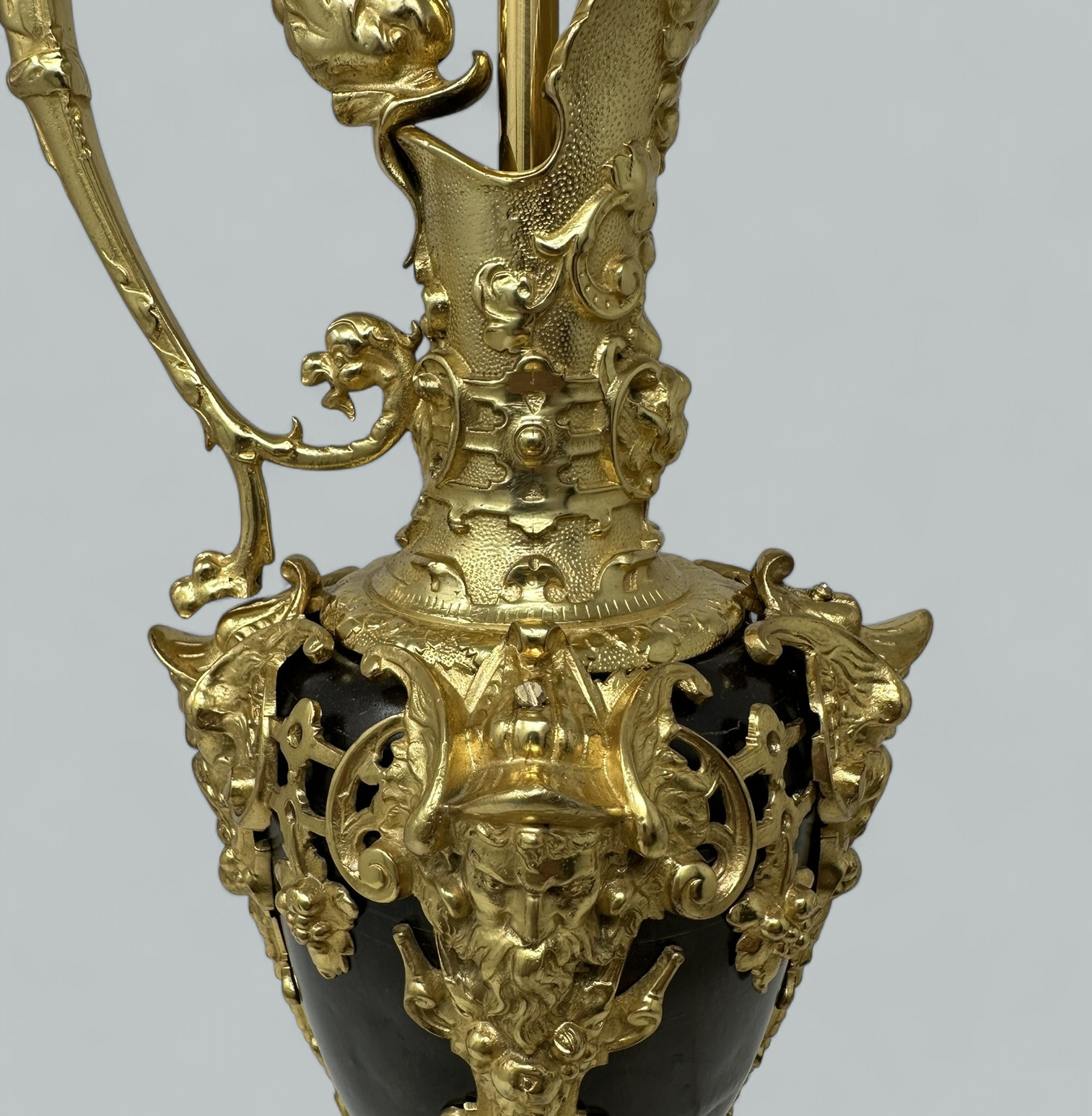 846. Antique French Bronze Ormolu Ewer Vase Electric Lamp Maner Claude Michel Clodion - Image 5