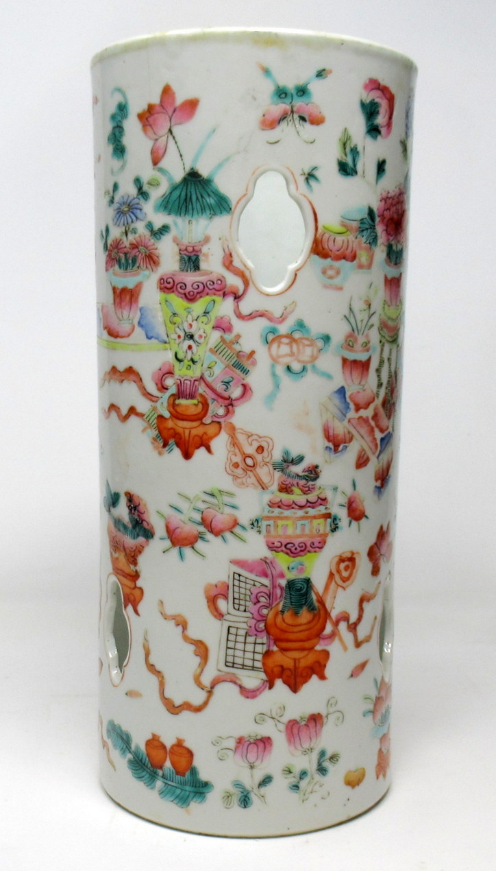 748. Fine Chinese Export Famille Rose Porcelain Hat Stand Signed 19thCt - Image 2