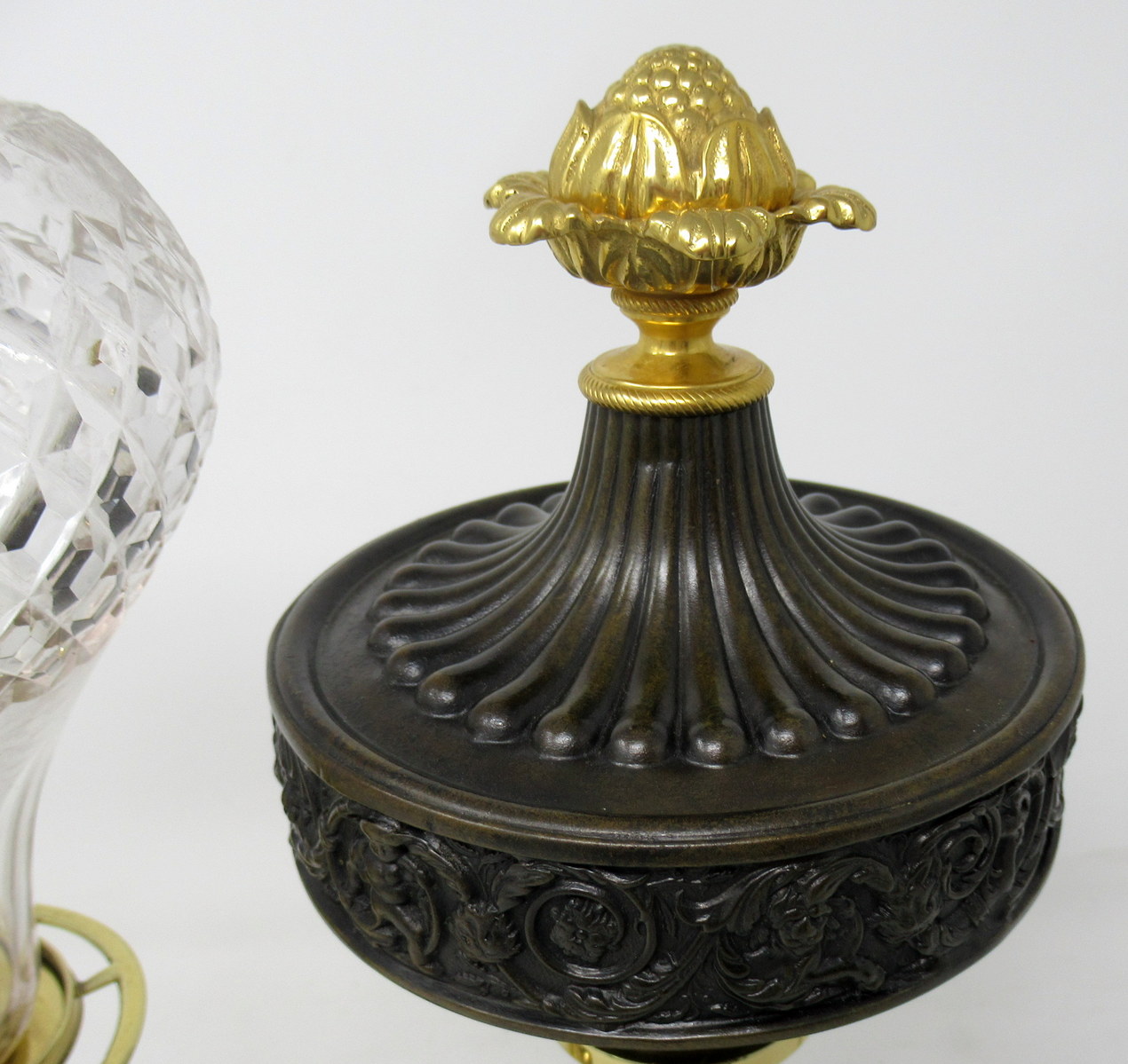 441. Pair English Ormolu Bronze Argand Lamps Thomas Greensill 19thCt - Image 9