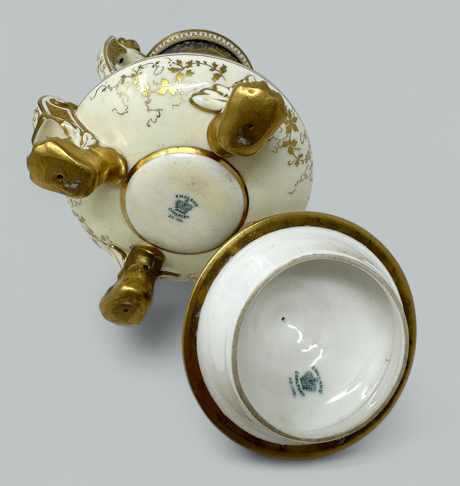 372. Antique Coalport Hand Painted Vase Urn Frederick Chivers Still Life Fruits 1910 - Image 8