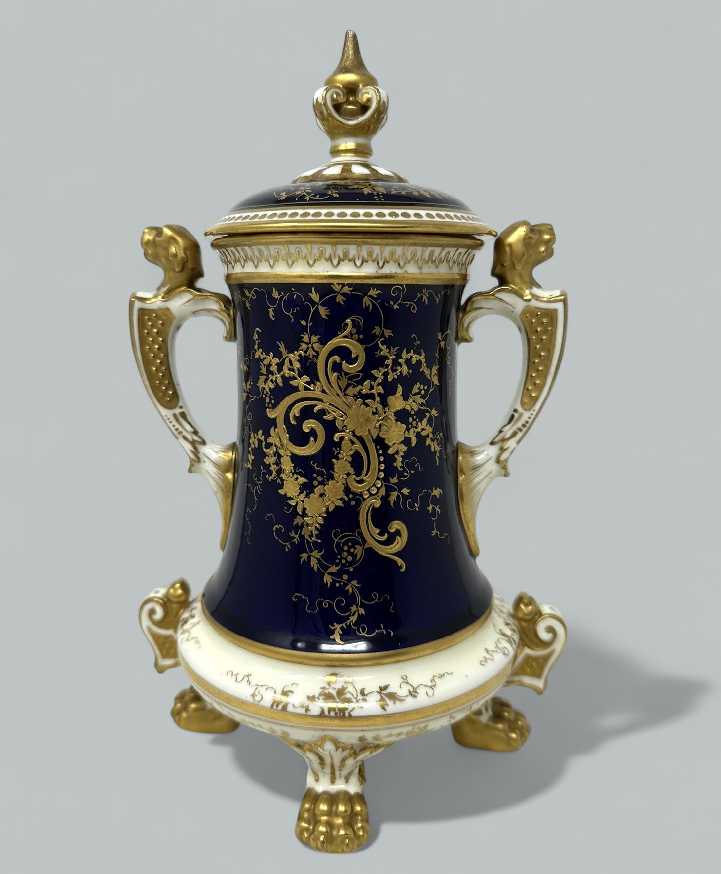 372. Antique Coalport Hand Painted Vase Urn Frederick Chivers Still Life Fruits 1910 - Image 3