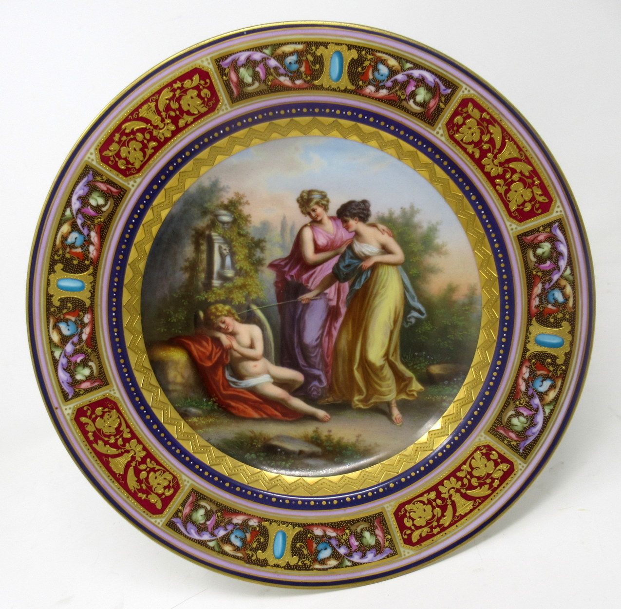 152. Antique Austrian Royal Vienna Mythological Porcelain Hand Painted Cabinet Plate - Image 2