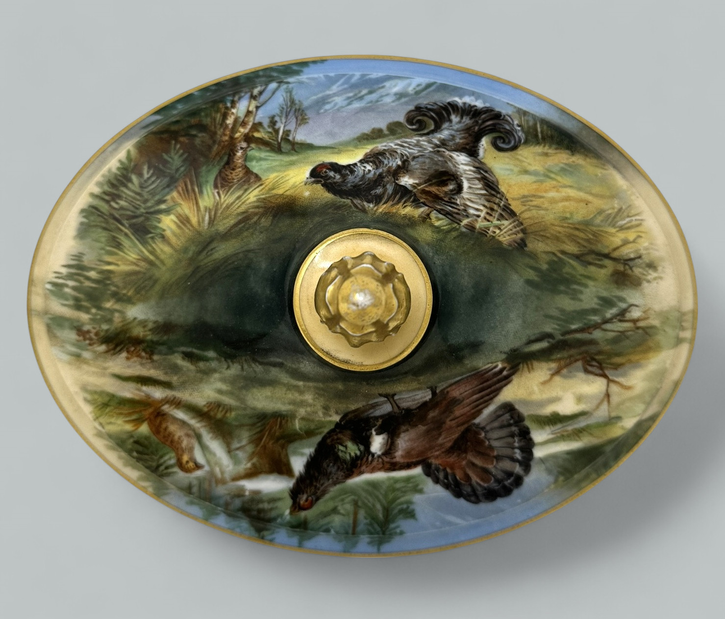 724. Antique Epiag Royal Czechoslovakian Porcelain Hand Painted Tureen Centerpiece - Image 9