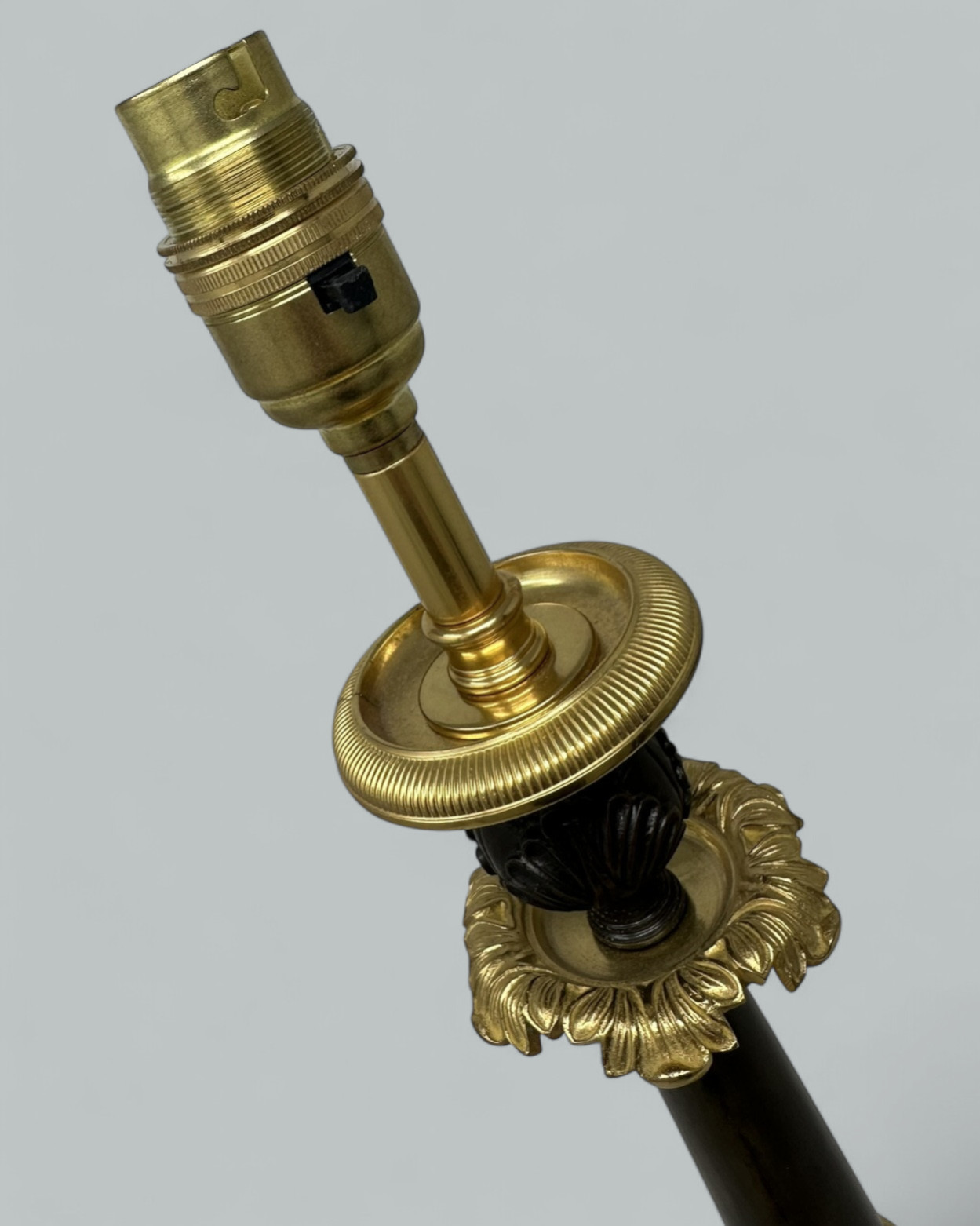 174. Antique Pair French Doré Bronze Neoclassical Ormolu Gilt Candlesticks Table Lamps - Image 5