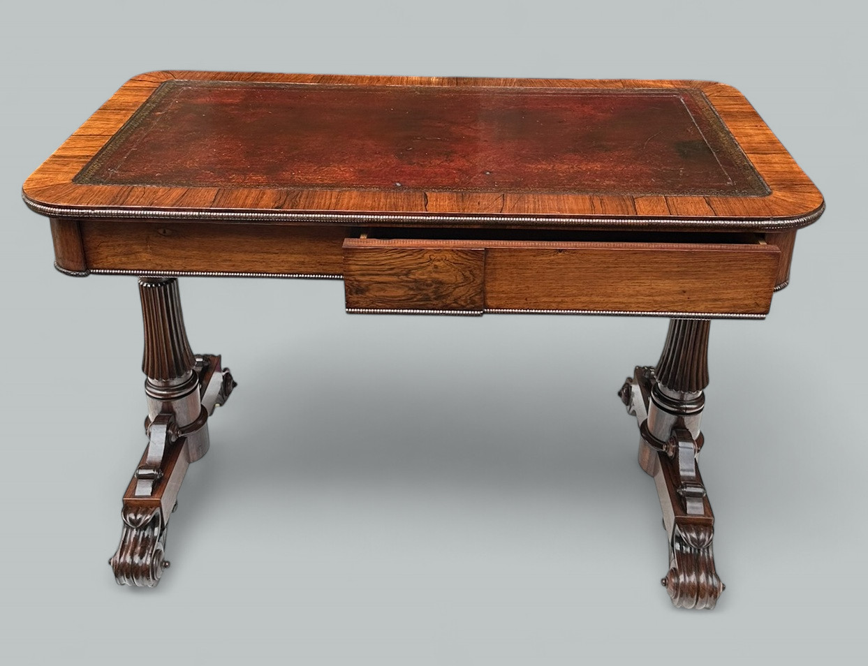 719. Antique English Regency Rosewood Library Table Writing Desk Gillows Lancaster - Image 8