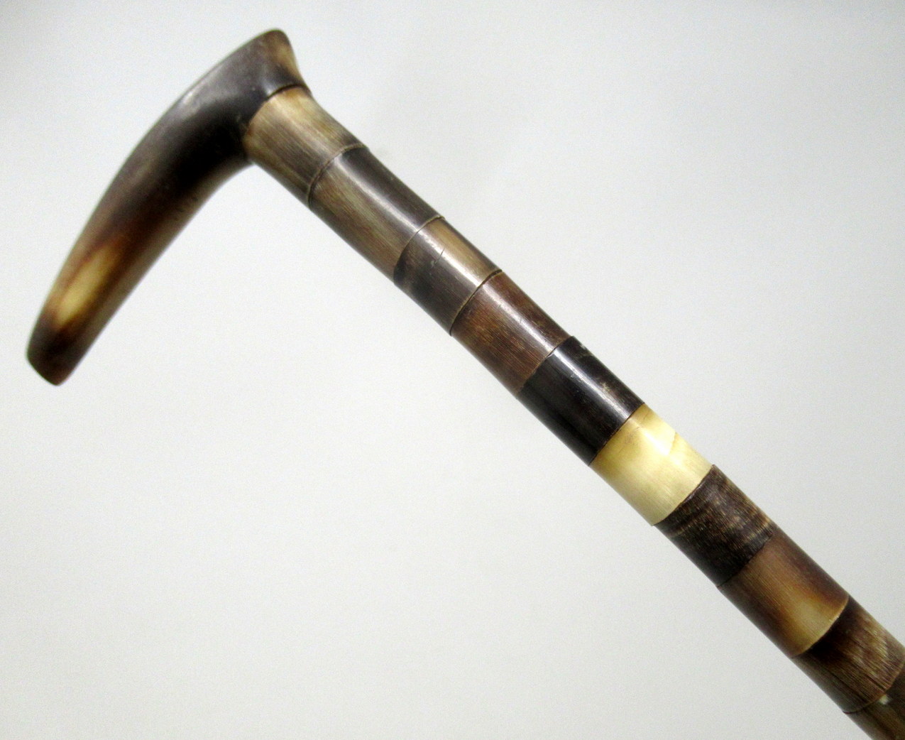 270. Antique Ladies Dress Cane Walking Stick Bovine Horn Crook Handled 19th Century - Image 4