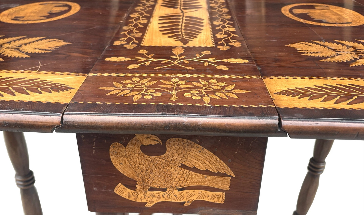 099. Antique Irish Castle Ruins Killarney Killarneyware Arbutus Wood Sutherland Table - Image 4