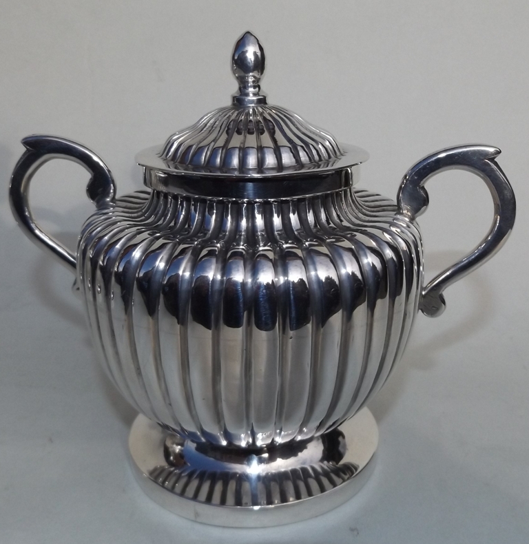 289. Stunning Heavy Gauge Sterling Silver Sugar Bowl Matching Creamer 20thCt - Image 2