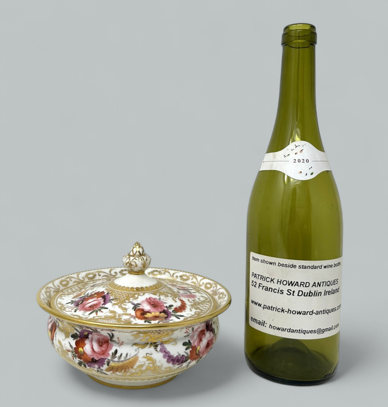 798. Antique English Coalport Porcelain Sucrier Sugar Bowl Centerpiece Regency 1820 - Image 9