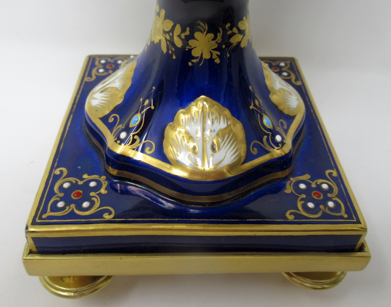 975. Fine Pair French Sevres Porcelain Ormolu Mounted Table Lamps 19thCt - Image 12