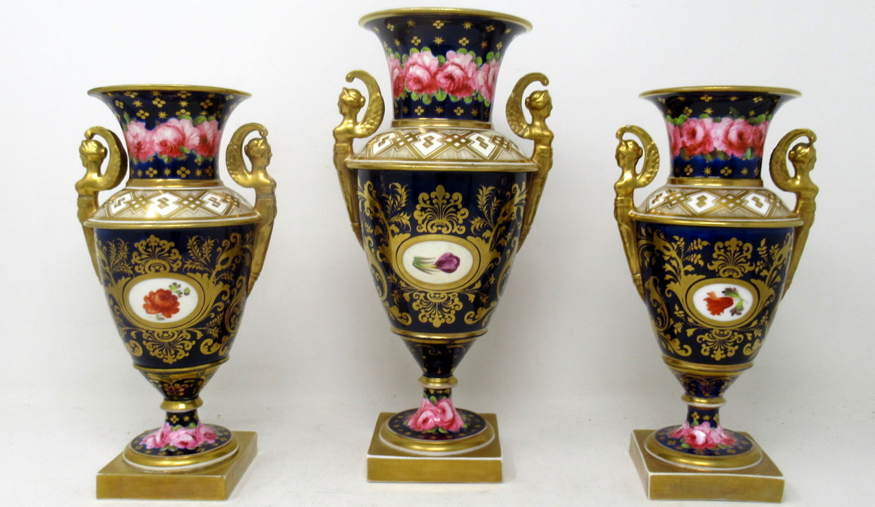 804. Pair Regency Minton Porcelain Urns Vases Garniture Thomas Steel - Image 5