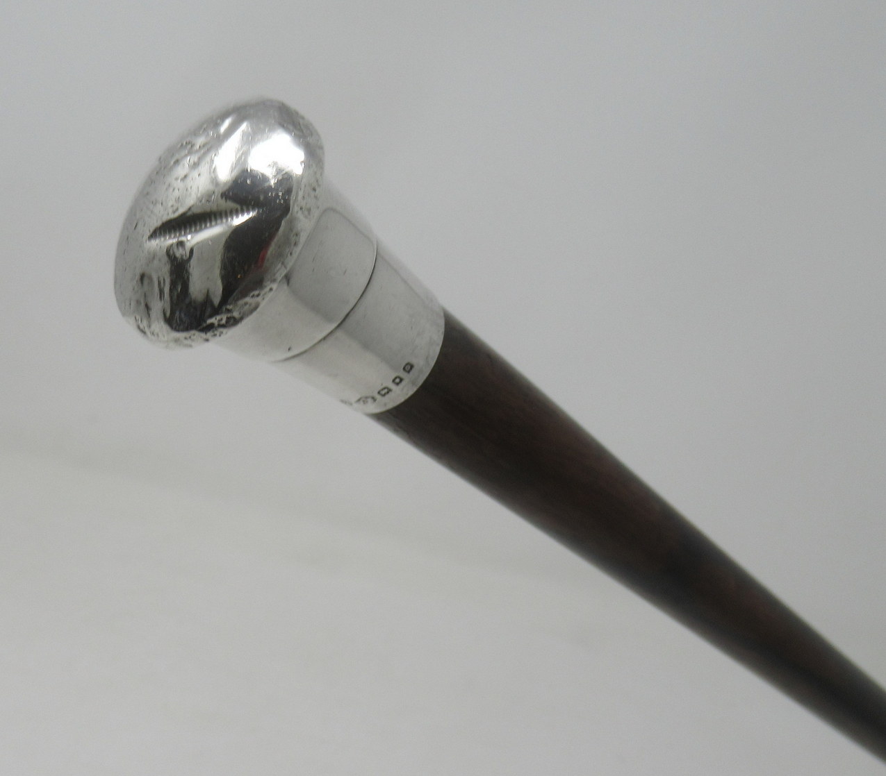 920. Fine Rosewood Walking Swagger Cane Jonathan Howell Silver Grip London 1929 - Image 3