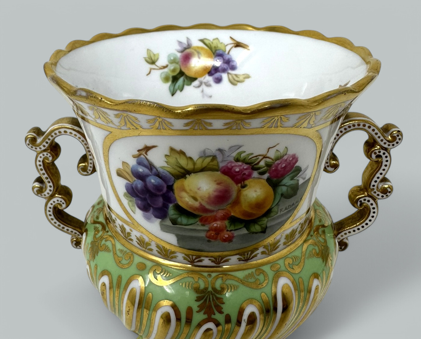 674. Antique English Pair Frederick Adams Copeland Urns Vases Centerpieces Still Life - Image 6