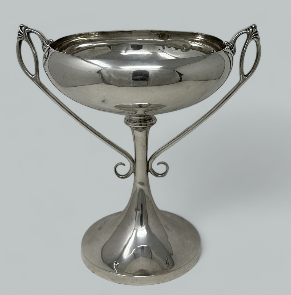 125. Antique Art Nouveau English Sterling Silver Sporting Trophy Cup Bowl Centerpiece