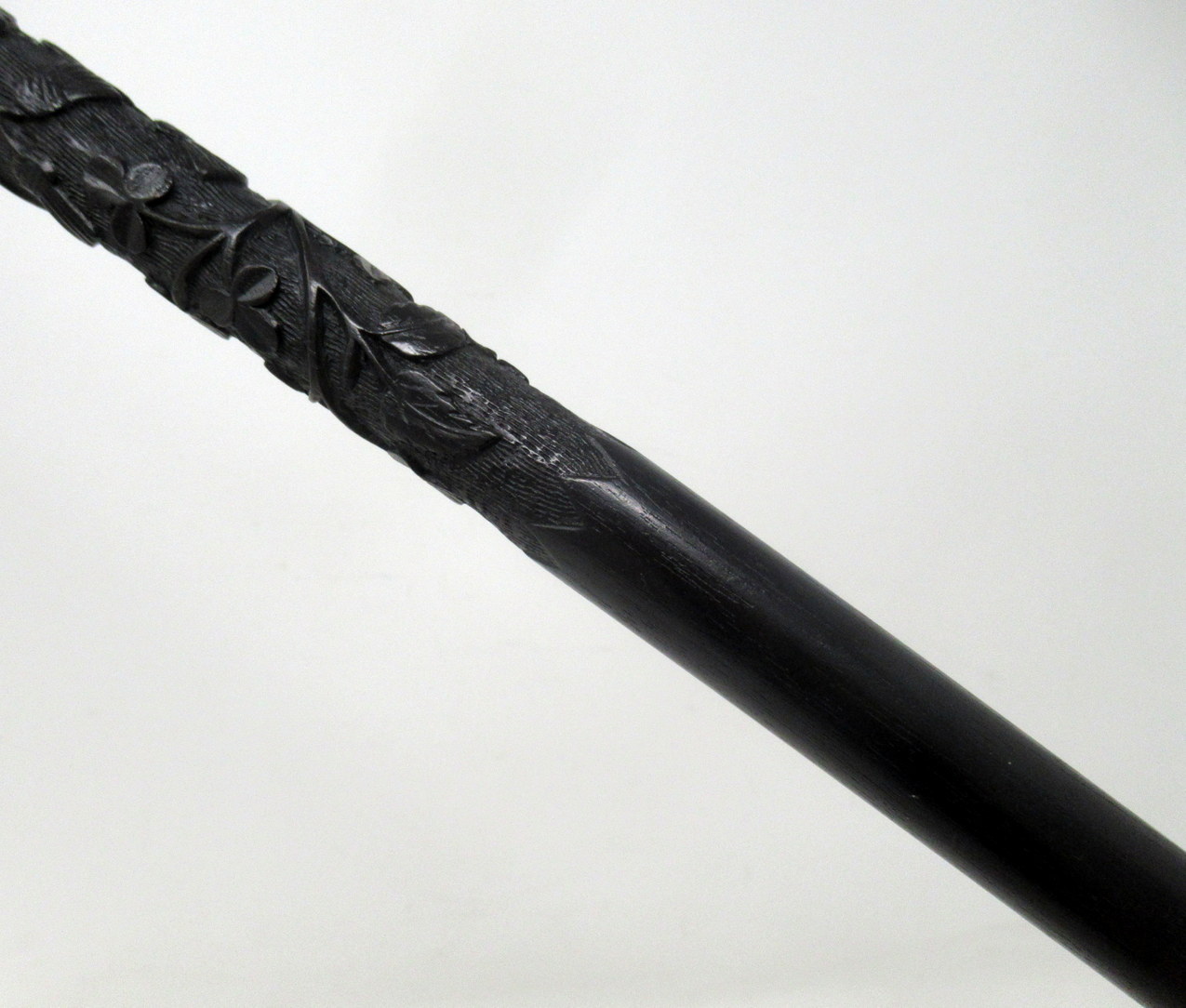 853. Antique Vintage Irish Bog Oak Wooden Walking Cane Swagger Stick Sterling Silver - Image 13