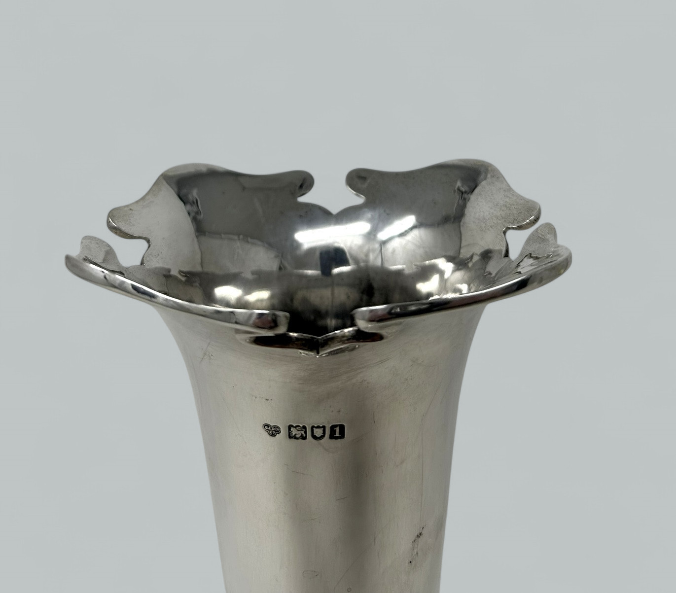 765. Antique English Sterling Silver Trumpet Urn Vase Centerpiece Art Nouveau 1906 - Image 5
