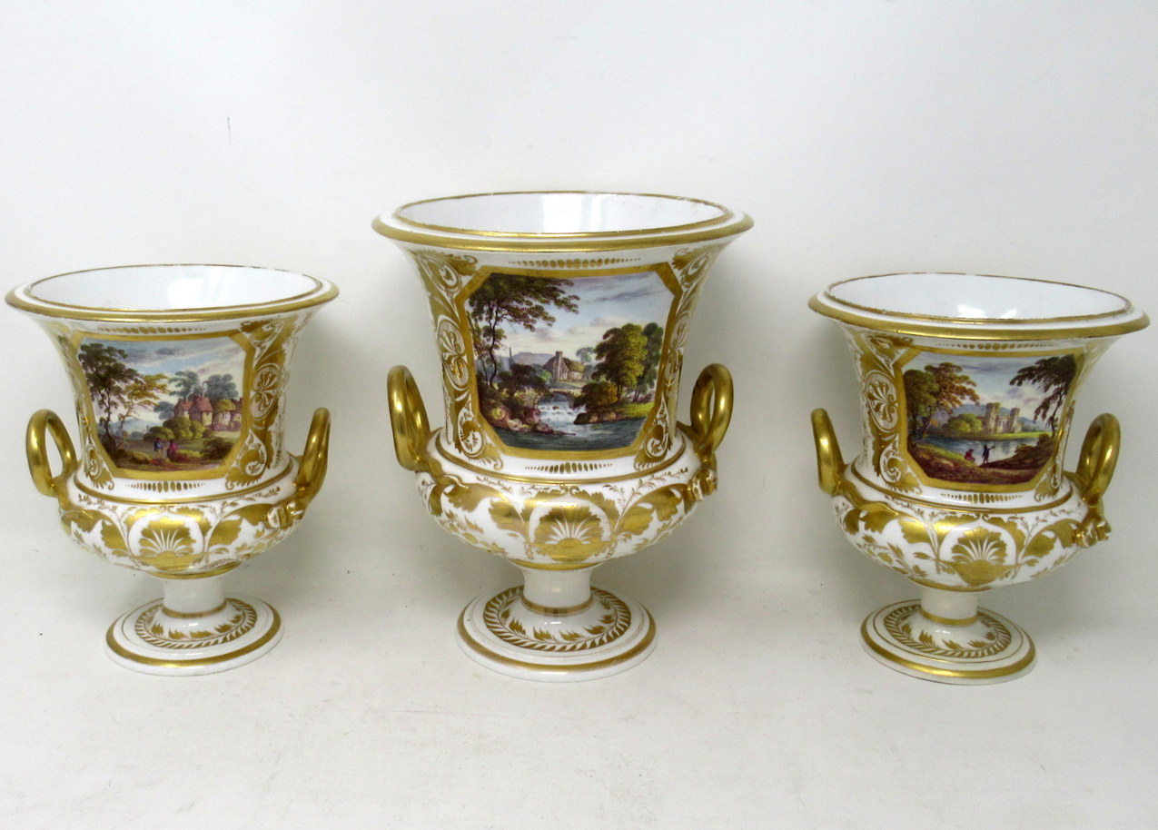 362. Pair Regency Crown Derby Campana Porcelain Urns Vases Garniture Robert Brewer - Image 3