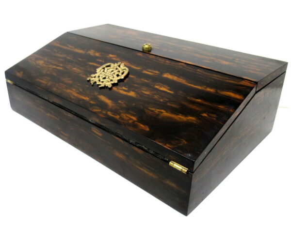 969. Antique Irish Coromandel Satinwood Writing Slope Box by Austins Dublin Ireland