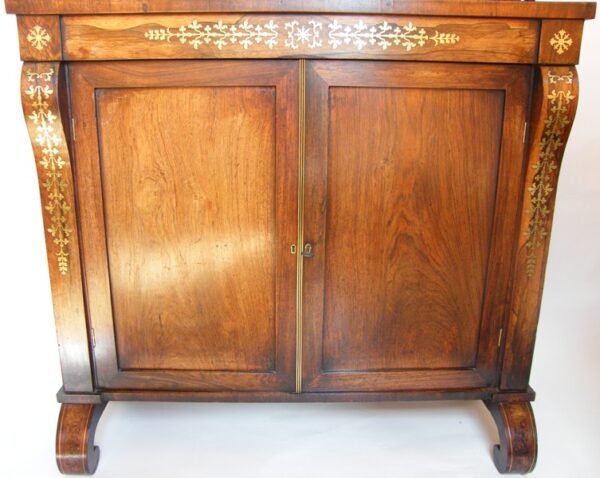 148 Fine Regency Brass Inlaid Rosewood Side Cabinet