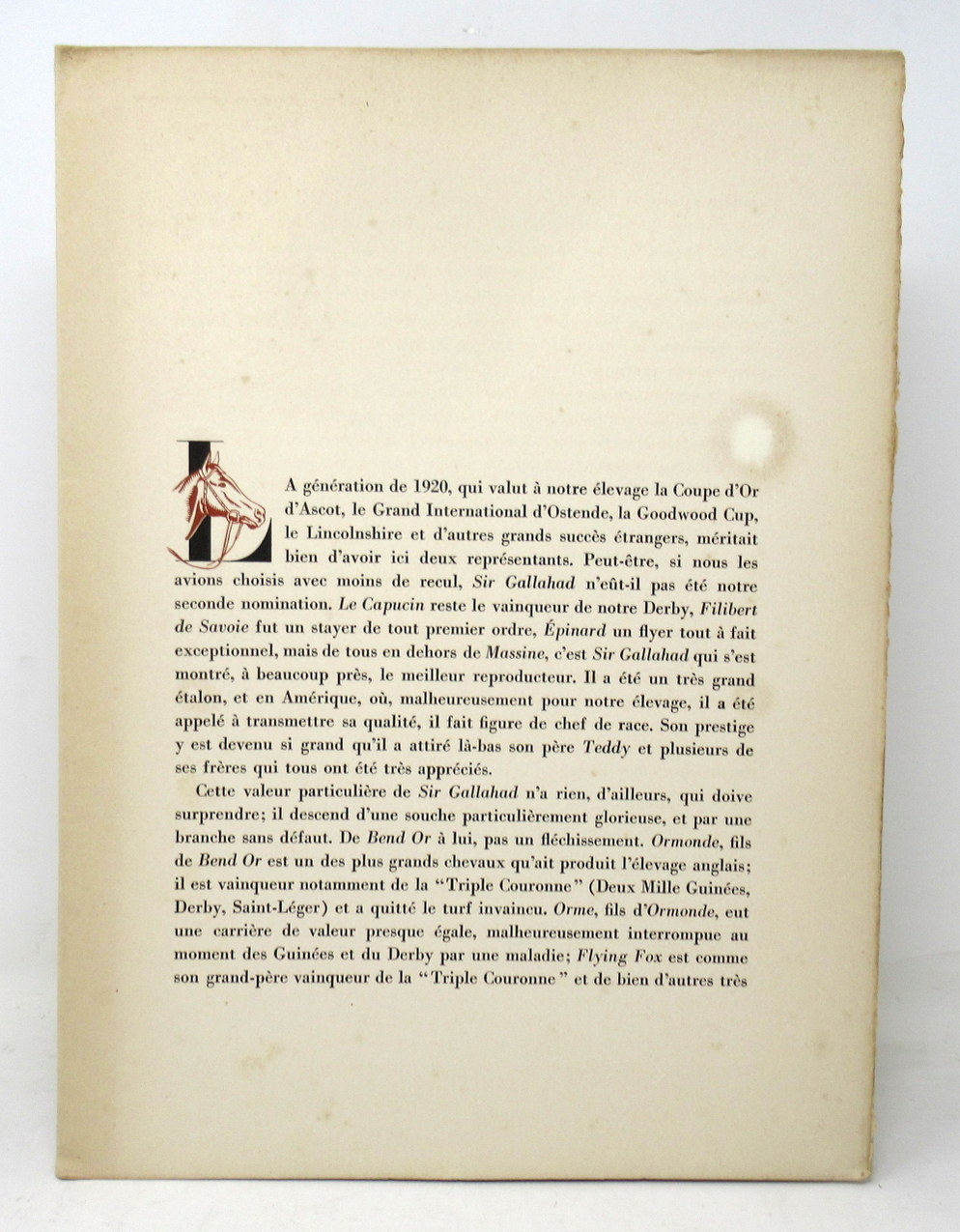 664. Antique Equine Racehorse Painting SIR GALLAHAD French Thoroughbred Horse Racing - Image 6