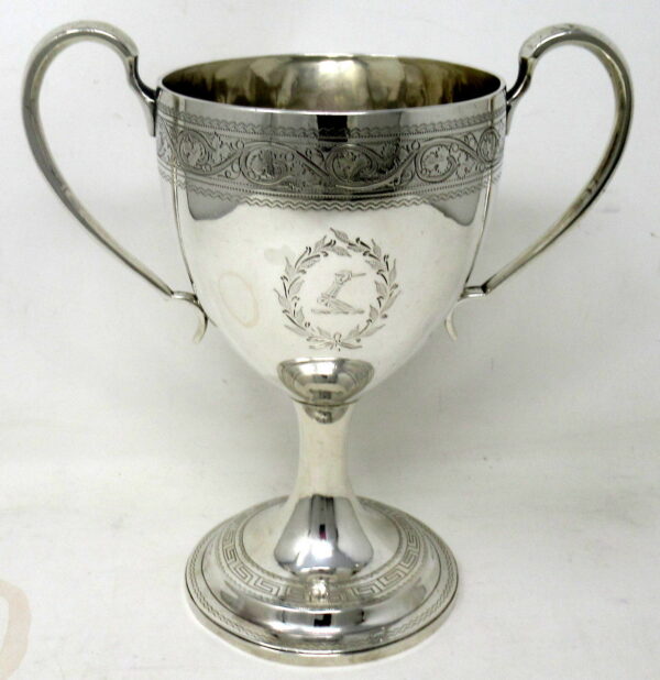 930. Antique Irish Cork Georgian Sterling Silver Loving Cup Goblet Trophy 1807