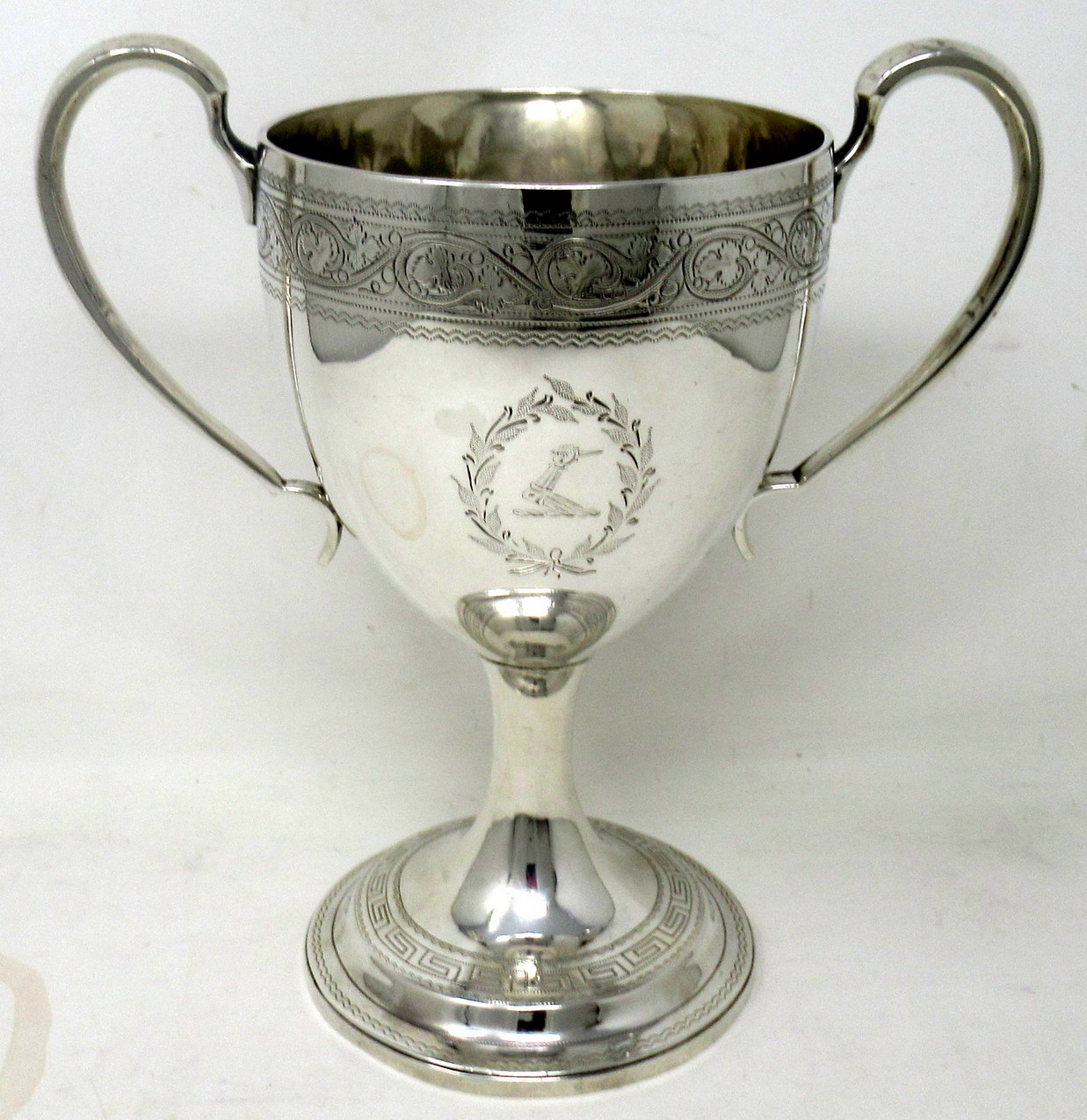 930. Antique Irish Cork Georgian Sterling Silver Loving Cup Goblet Trophy 1807