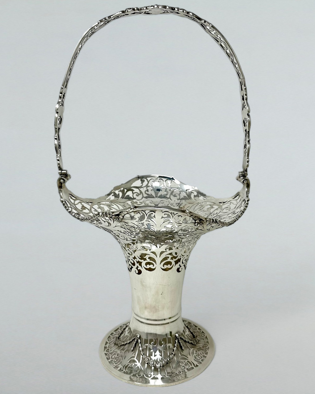 312. Antique English Sterling Silver Fruit Basket Bowl Centerpiece Mappin Webb 1913 - Image 3