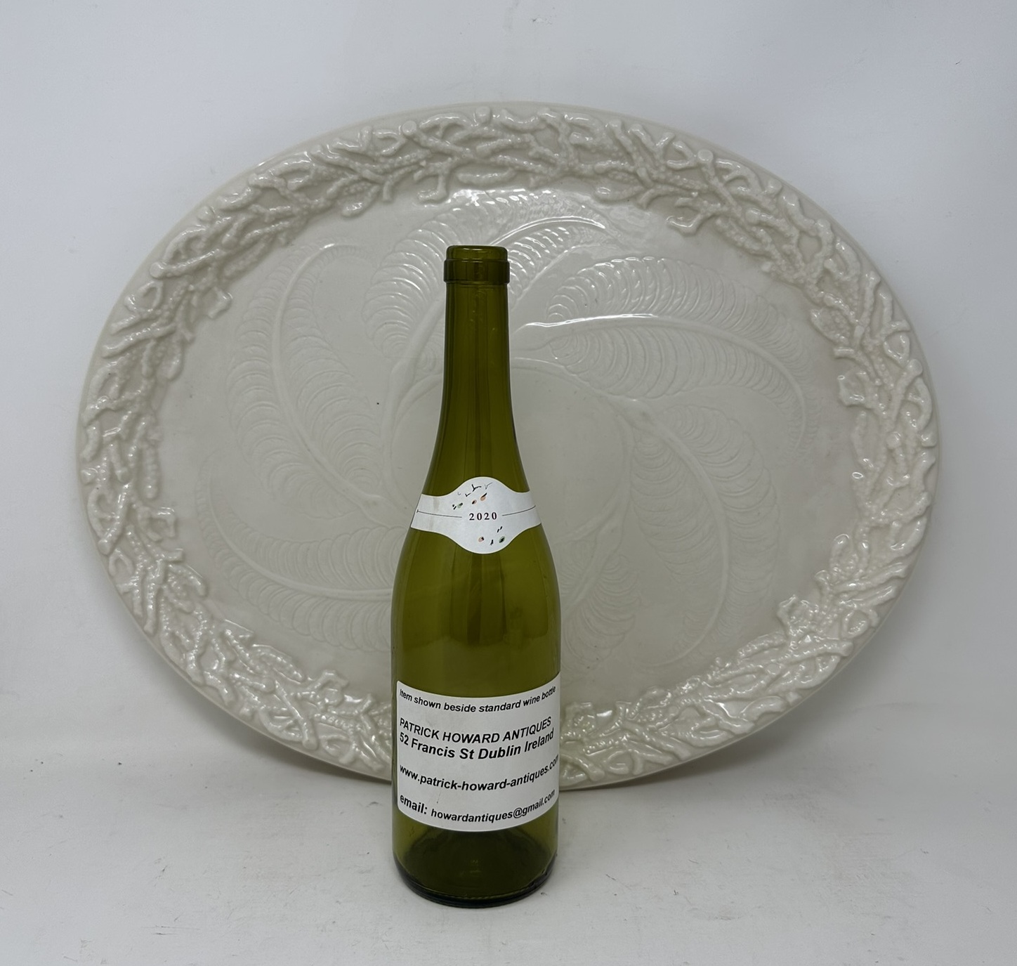 138. Antique Irish Belleek Porcelain Echinus Tray Centerpiece Black Mark Ireland 1891 - Image 9