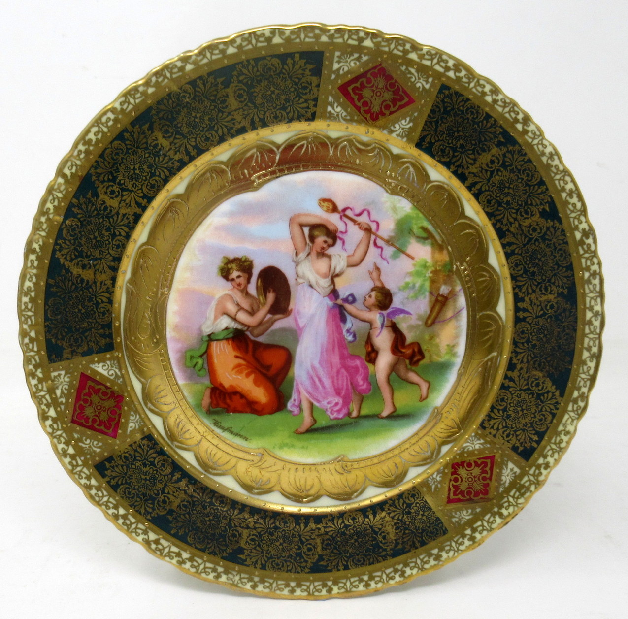 075. Set Austrian Royal Vienna Mythological Themed Angelica Kauffman Cabinet Plates - Image 11
