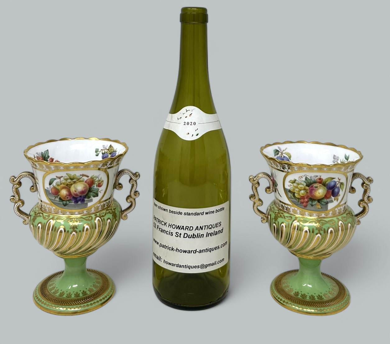 674. Antique English Pair Frederick Adams Copeland Urns Vases Centerpieces Still Life - Image 13