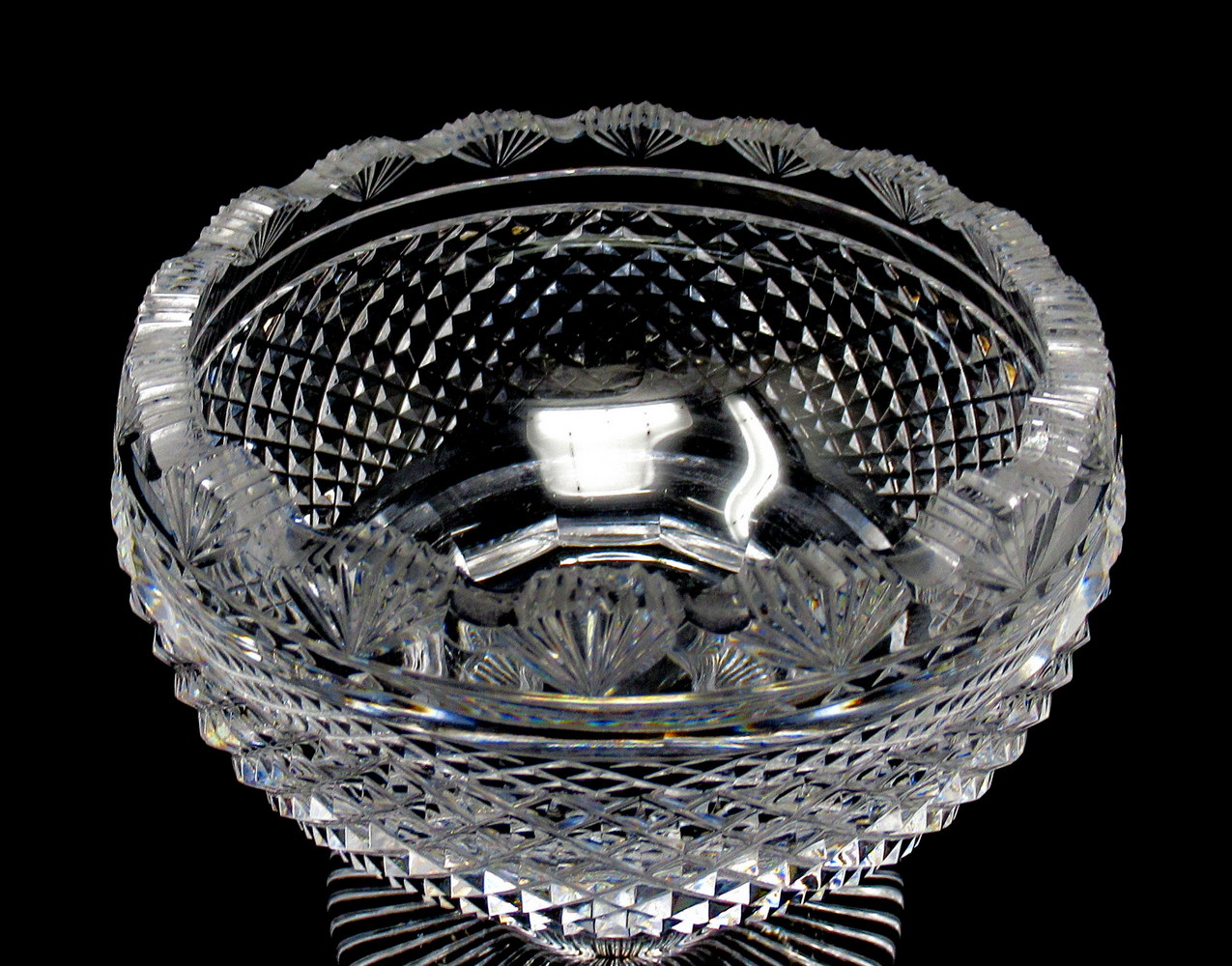 612. Antique Irish Tipperary Waterford Glass Cut Crystal Bowl Georgian Centerpiece - Image 8