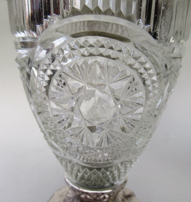 576. Superb Pair French Hand Cut Crystal Twin Handle Vases 19thCt - Image 5