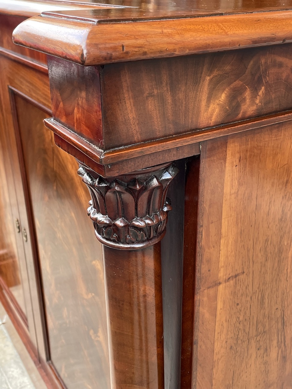 090. Antique Irish Mahogany Side Cabinet Chiffonier Mac Williams Gibton Georgian 19Ct - Image 8