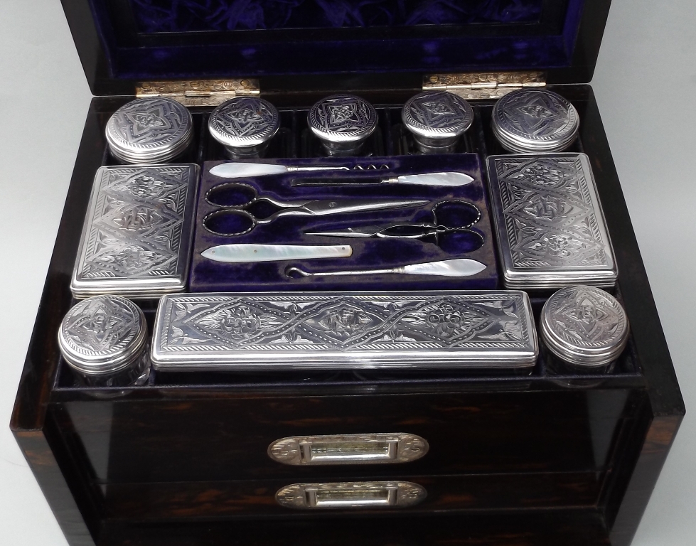 192. Rare Irish Coromandel Vanity Box Austins Dublin 19thCt - Image 6