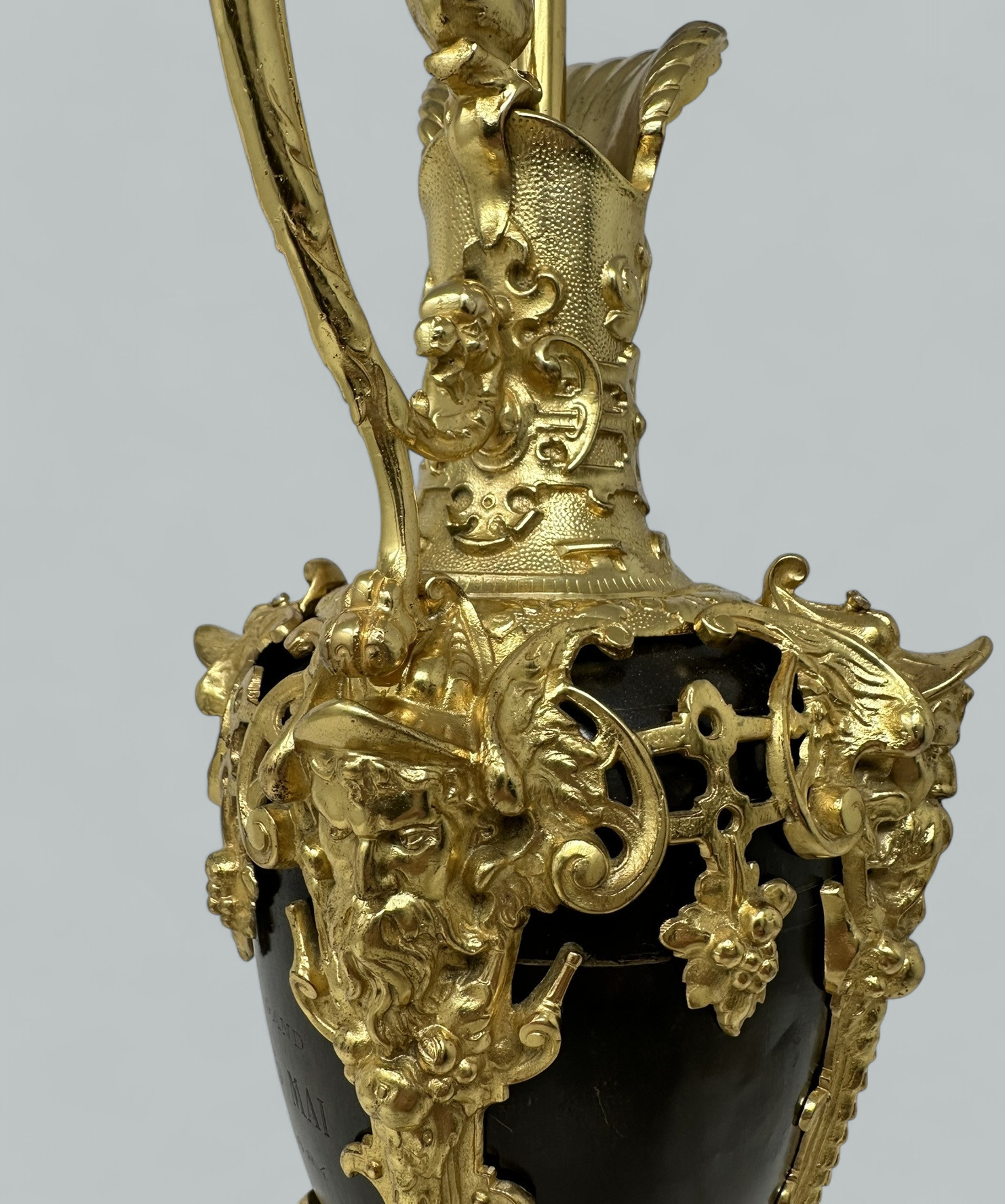 846. Antique French Bronze Ormolu Ewer Vase Electric Lamp Maner Claude Michel Clodion - Image 6