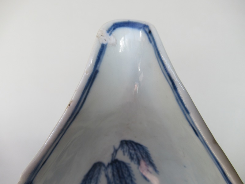 743. Rare Matched Pair Chinese Blue White Porcelain Sauce Boats 18th Ct - Image 8