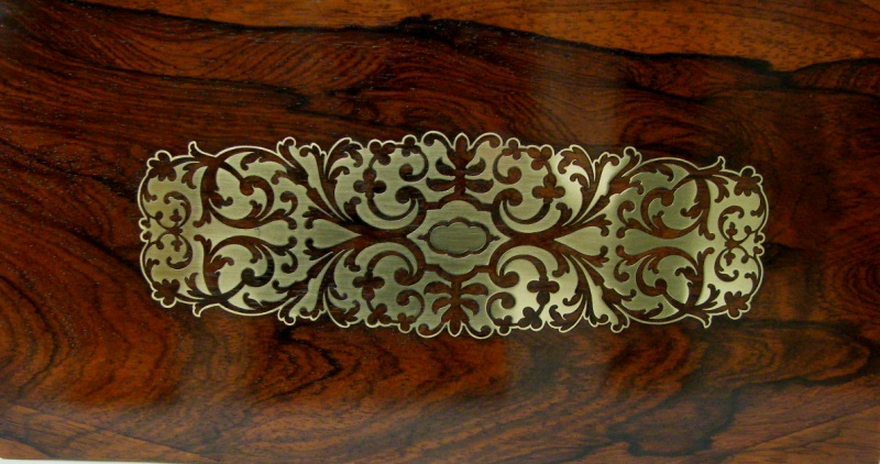 139. Superb Regency Brass Inlaid Rosewood Tea Caddy - Image 5