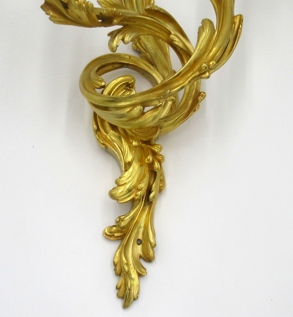 346. Antique Pair of Ormolu Gilt Bronze Twin Light Wall Candle Sconces Appliques 19Ct - Image 5