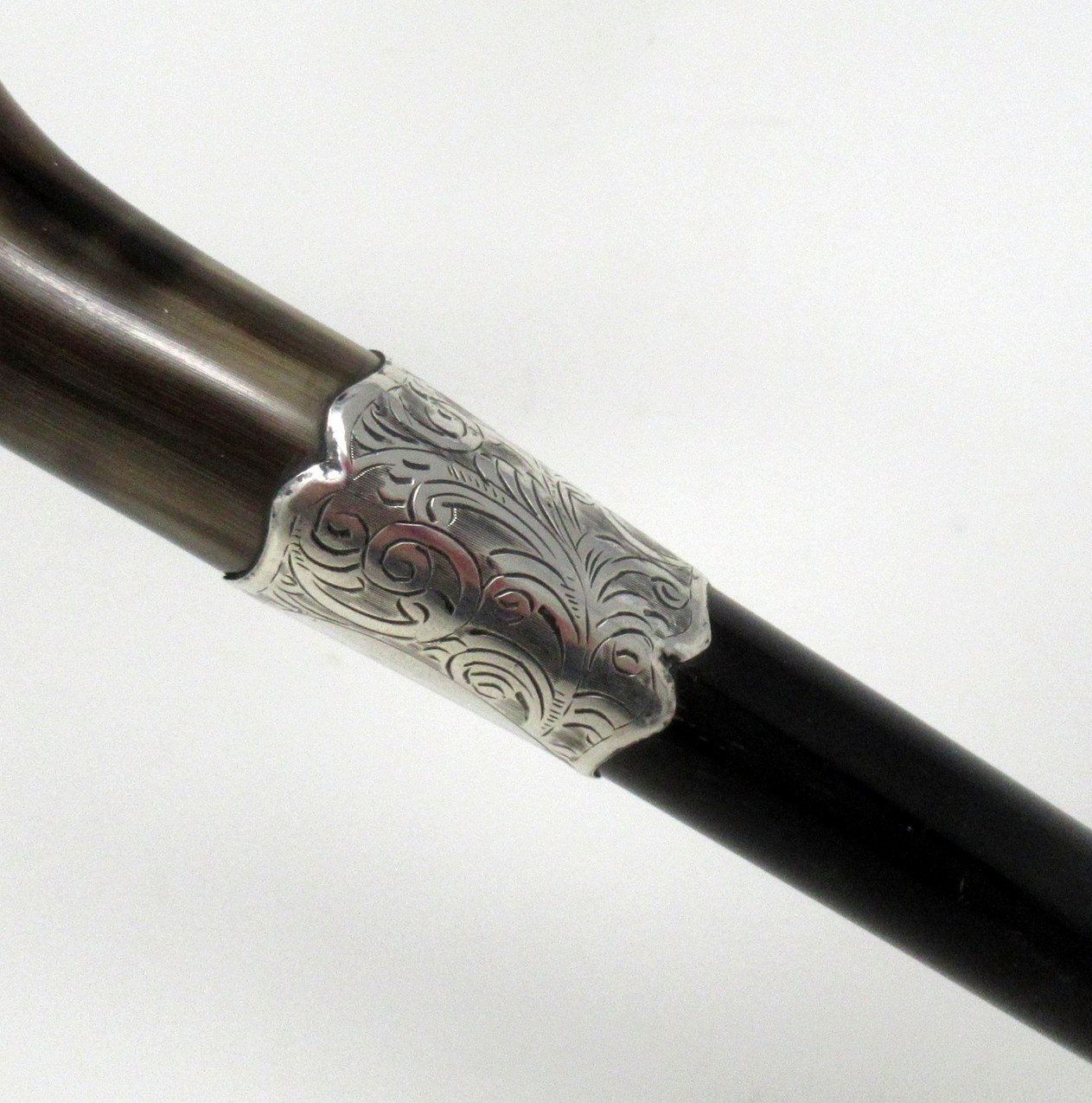 265. Antique Ebony Wooden Sterling Silver Lady's Gentleman's Walking Stick Hallmark London 1924 - Image 7