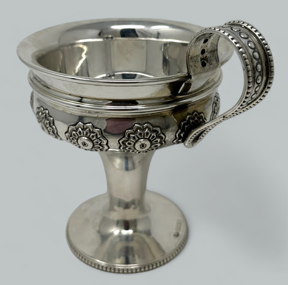 386. Antique English Sterling Silver Bowl Centerpiece Golden Goblet Troy Cup 1917 - Image 3