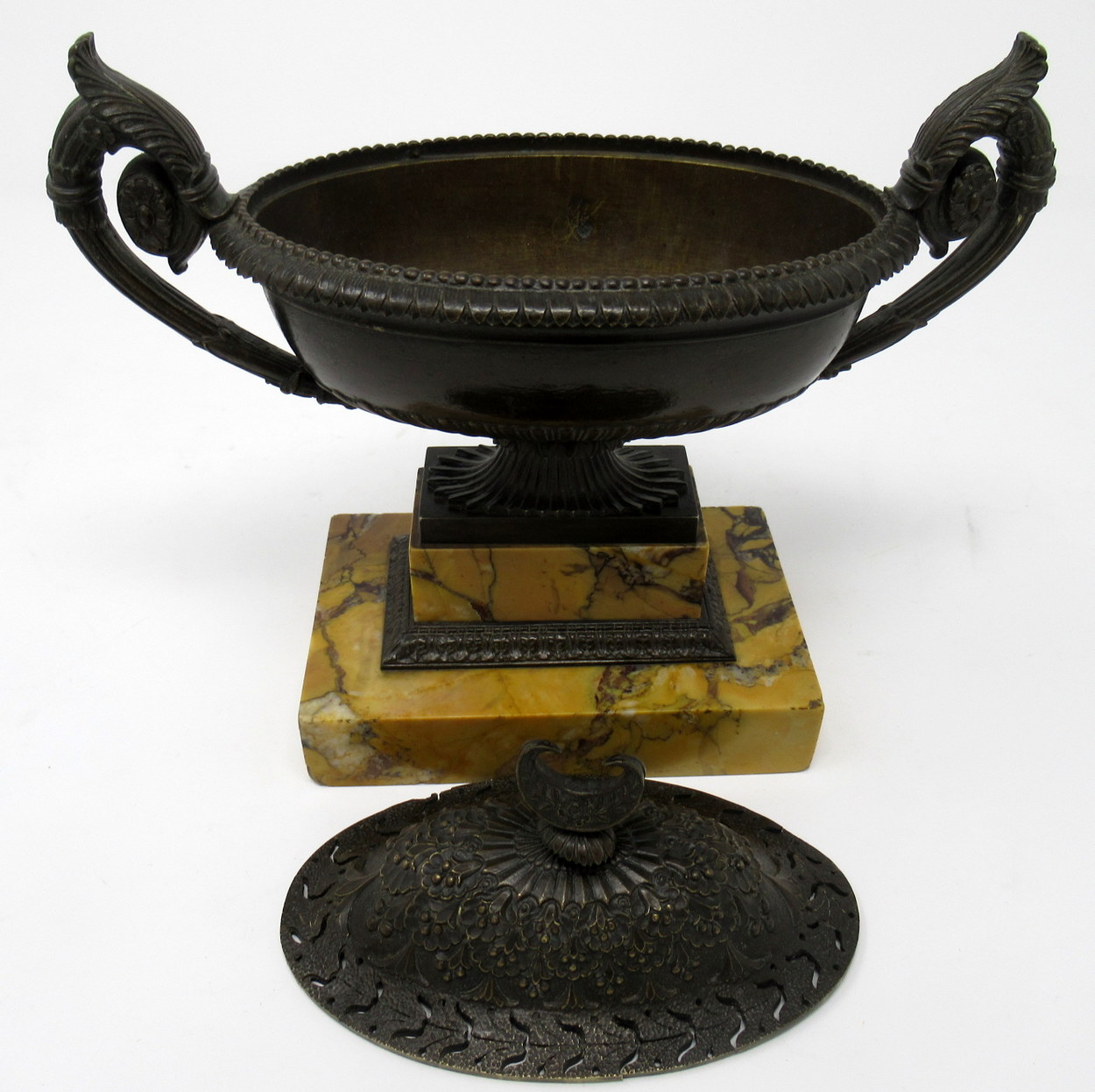 715. Superb French Bronze Sienna Marble Grand Tour Urn Potpourri early 19thCt - Image 2