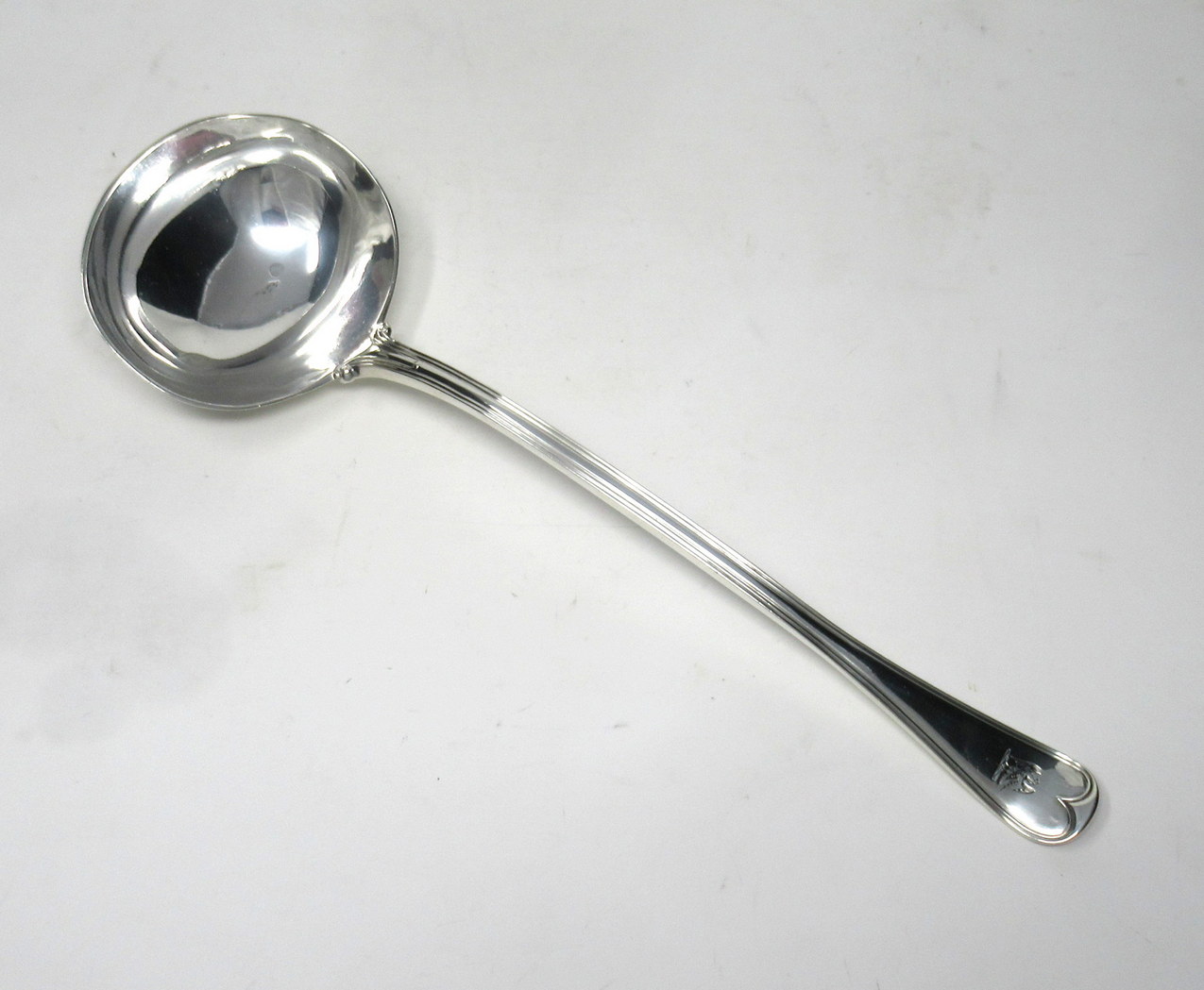 228. Antique Victorian Sterling Silver Rat Tail Pattern Large 1851 Soup Ladle 9.9ozs - Image 2