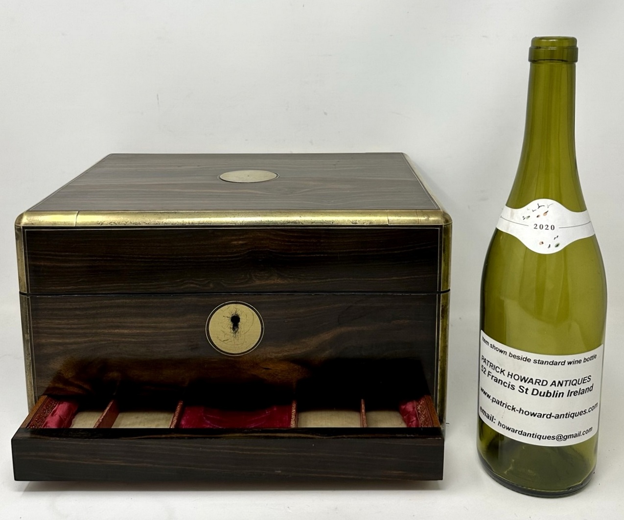 623. Antique Victorian Coromandel Ladys Gentlemans Vanity Jewelry Casket Box - Image 12