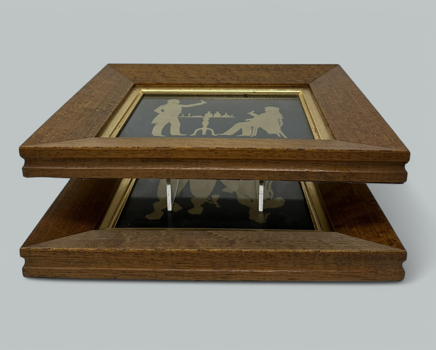 511. Antique Pair English Family Silhouettes Birdseye Maple Frames Irish Interest - Image 10